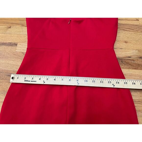 Lulus Spoonful of Sass Women's Dress Bodycon Mini Ruffled Trim Ponte Lined S Red - Picture 3 of 8